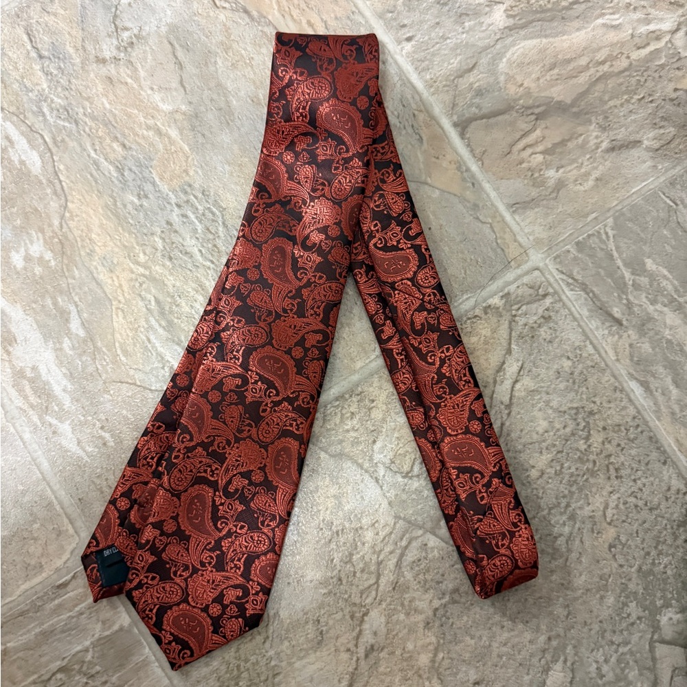 Paisley orange Silk Tie